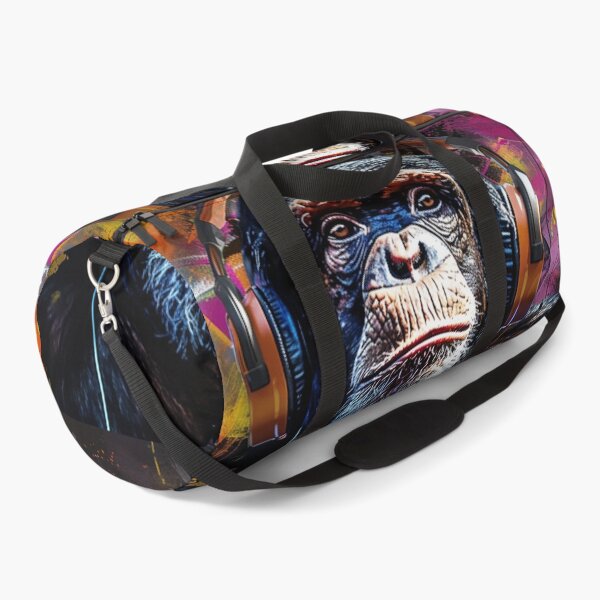 Item preview, DJ Monkey Thinker Colorful With Braun Headphones designed and sold by GrinGalore.