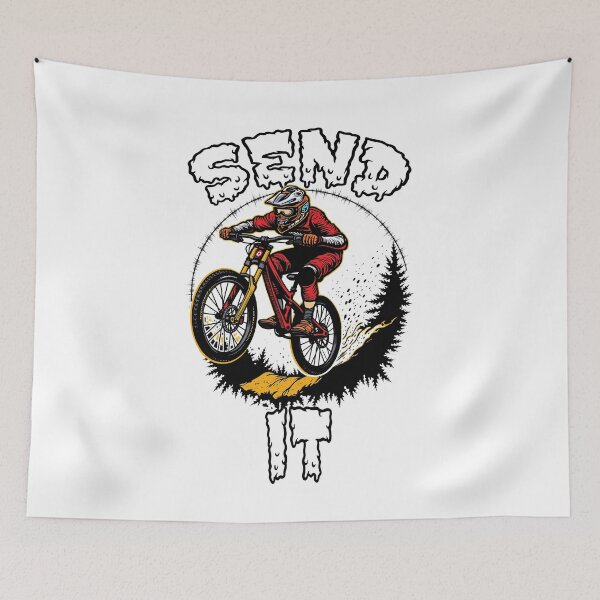 Item preview, Send It – Downhill MTB Rider Zombie Art designed and sold by Design--Spore.