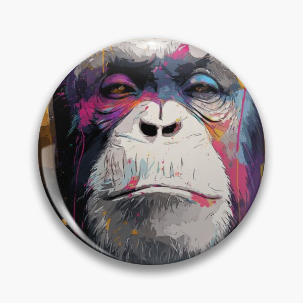 Item preview, DJ Monkey Thinker Colorful With Gold Headphones designed and sold by GrinGalore.