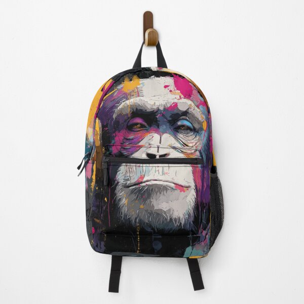 Item preview, DJ Monkey Thinker Colorful With Gold Headphones designed and sold by GrinGalore.
