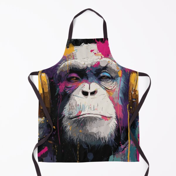 Item preview, DJ Monkey Thinker Colorful With Gold Headphones designed and sold by GrinGalore.