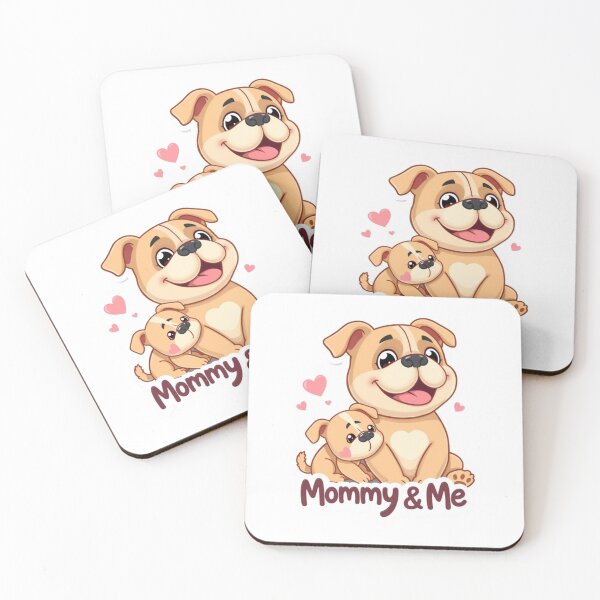Item preview, Cute Bulldog Mom and Puppy Cartoon designed and sold by Simpico.