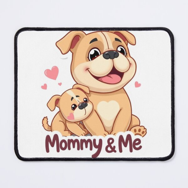 Item preview, Cute Bulldog Mom and Puppy Cartoon designed and sold by Simpico.