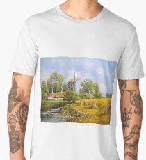Oil paintings rural landscape. Fine art. Men's Premium T-Shirt