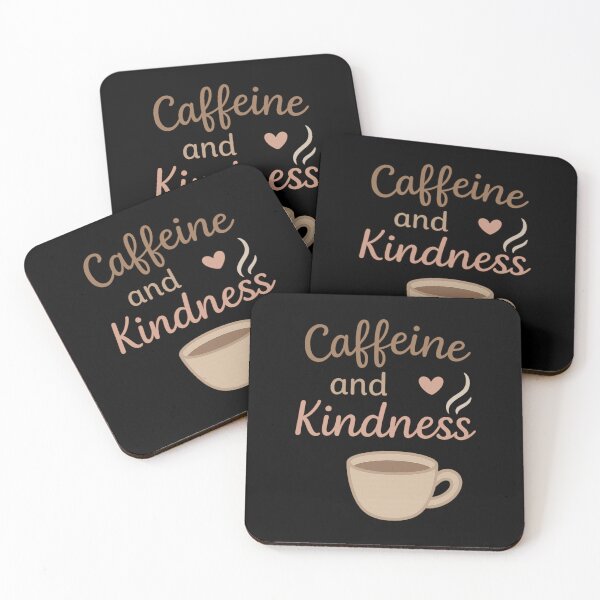Item preview, Caffeine and Kindness – Gentle Coffee Lover Quote Tee designed and sold by Just You Tee | Say It Loud, Wear It Proud.