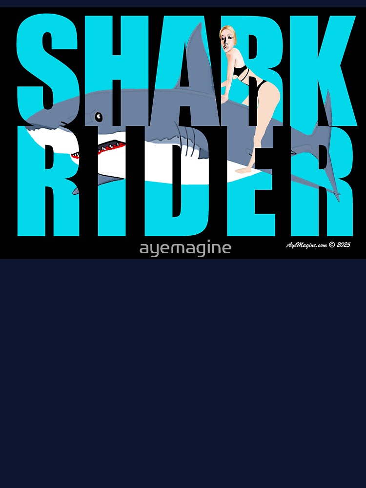 Thumbnail 7 of 7, Classic T-Shirt, Shark Rider designed and sold by ayemagine.