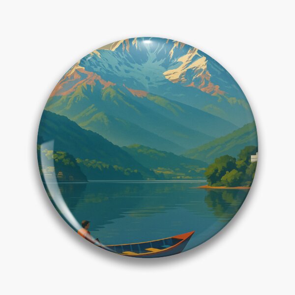 Item preview, Pokhara Sunset with Phewa Lake and World Peace Pagoda designed and sold by Aryabek.