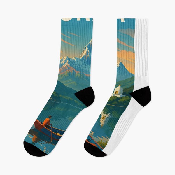 Item preview, Pokhara Sunset with Phewa Lake and World Peace Pagoda designed and sold by Aryabek.