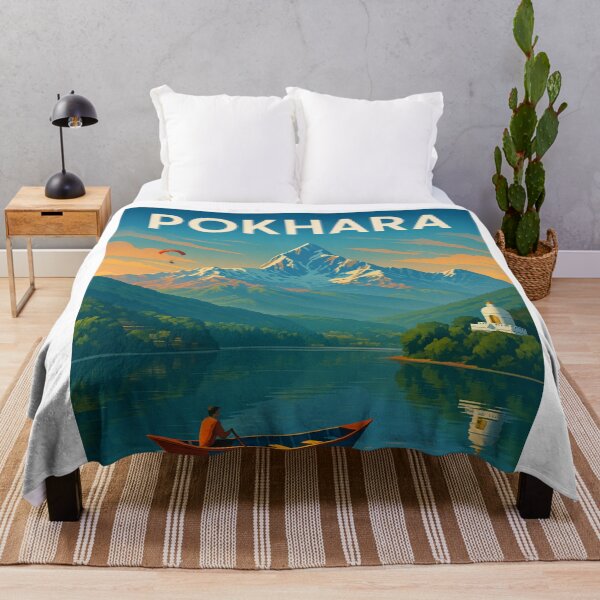 Item preview, Pokhara Sunset with Phewa Lake and World Peace Pagoda designed and sold by Aryabek.