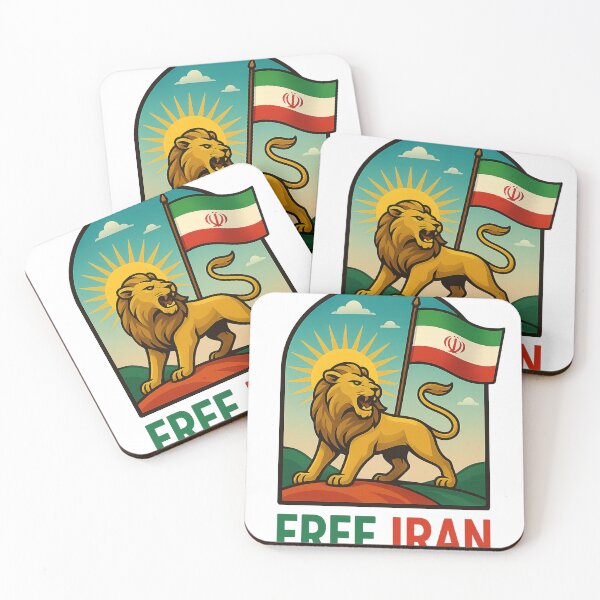 Item preview, Free Iran Persian Lion and Flag with Rising Sun Behind Mount Damavand designed and sold by Aryabek.
