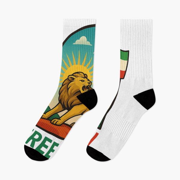 Item preview, Free Iran Persian Lion and Flag with Rising Sun Behind Mount Damavand designed and sold by Aryabek.