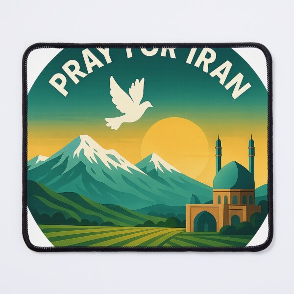 Item preview, Pray for Iran Landscape with Mosque and Alborz Mountains designed and sold by Aryabek.