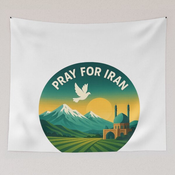 Item preview, Pray for Iran Landscape with Mosque and Alborz Mountains designed and sold by Aryabek.