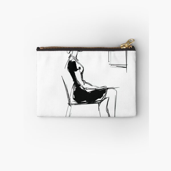 Item preview, Minimalist Ink Sketch – Woman Sitting Silhouette designed and sold by Charisma Enigma.