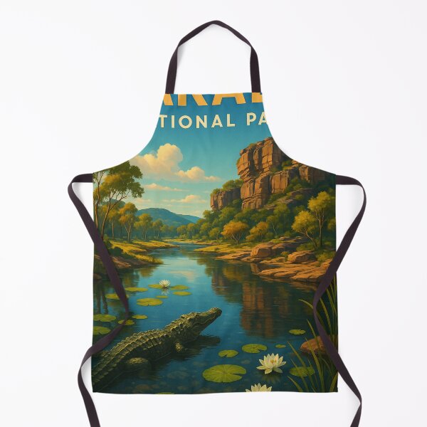 Item preview, Kakadu National Park Crocodile Scene with Water Lilies designed and sold by Aryabek.