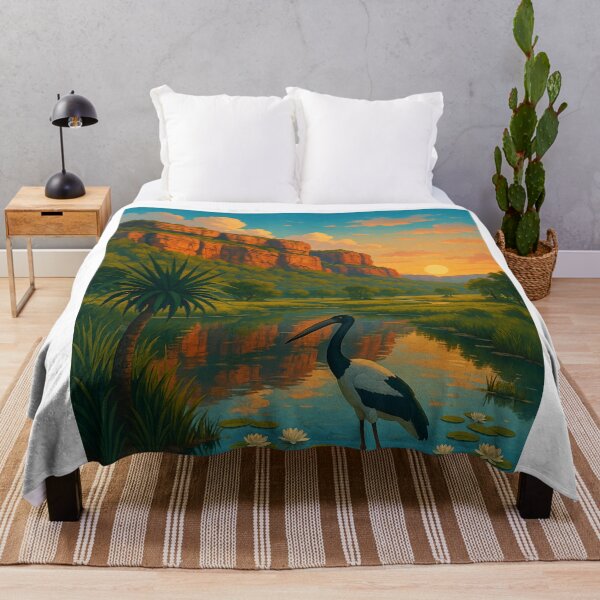 Item preview, Sunset in Kakadu National Park with Jabiru and Red Cliffs designed and sold by Aryabek.
