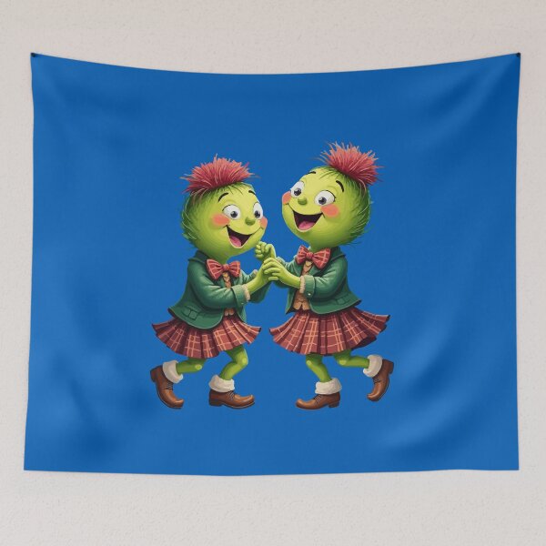 Item preview, Scottish Thistles Wearing Plaid Dancing Ceilidh designed and sold by taiche.