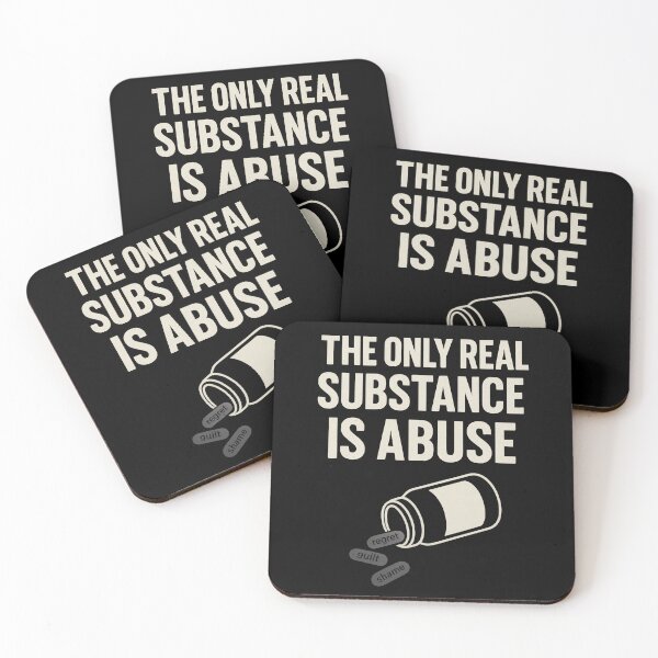 Item preview, The Only Real Substance Is Abuse Bottle Version– Dark Humor Mental Health Quote designed and sold by TeeTimeTreasure.