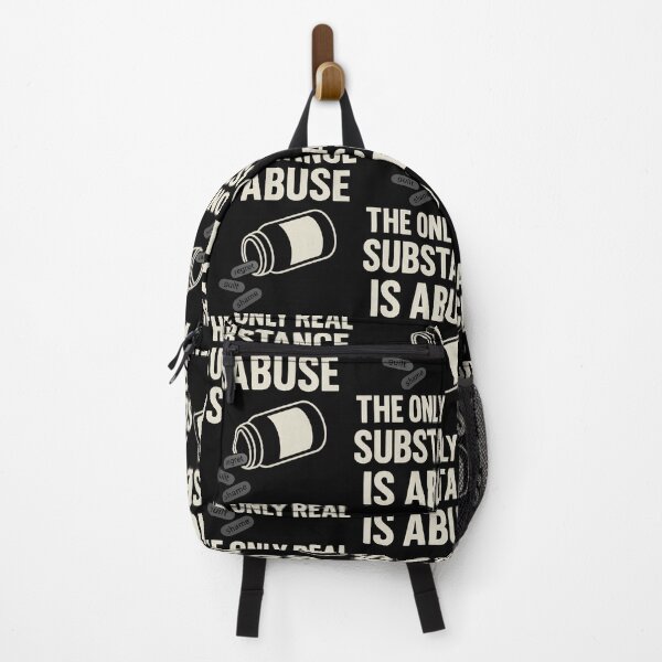 Item preview, The Only Real Substance Is Abuse Bottle Version– Dark Humor Mental Health Quote designed and sold by TeeTimeTreasure.