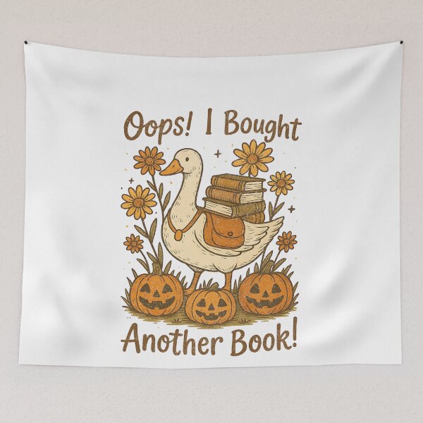 Item preview, Oops! I Bought Another Book – Funny Goose Halloween Bookworm designed and sold by BornBorn.