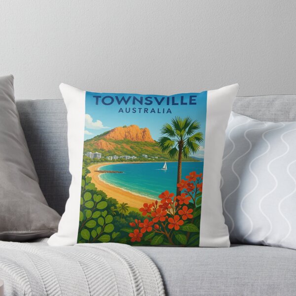 Item preview, Townsville Beach with Castle Hill and Coral Sea Coast designed and sold by Places On Earth.