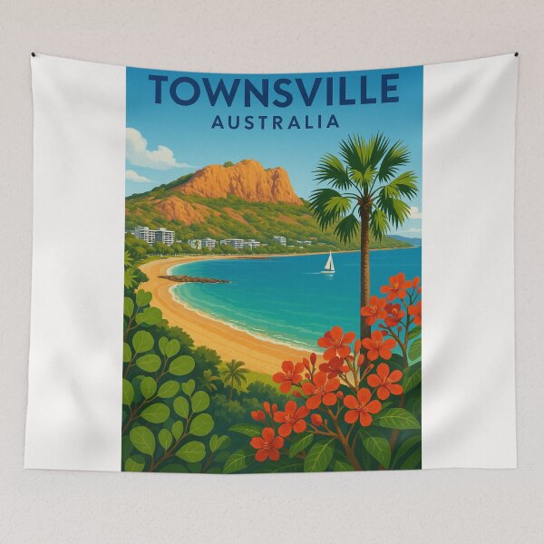 Item preview, Townsville Beach with Castle Hill and Coral Sea Coast designed and sold by Places On Earth.