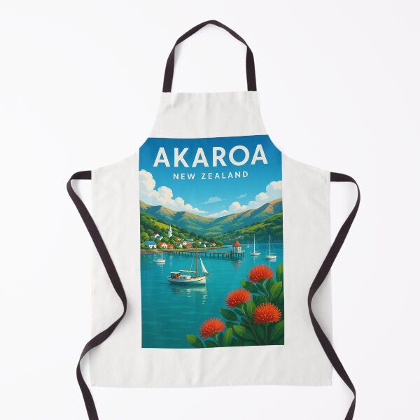 Item preview, Akaroa Harbour with Boats and Banks Peninsula Hills designed and sold by Places On Earth.