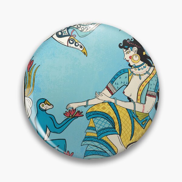Item preview, Minoan Saffron Goddess - Akrotiri Fresco Inspired Art designed and sold by Ancient-Tales.