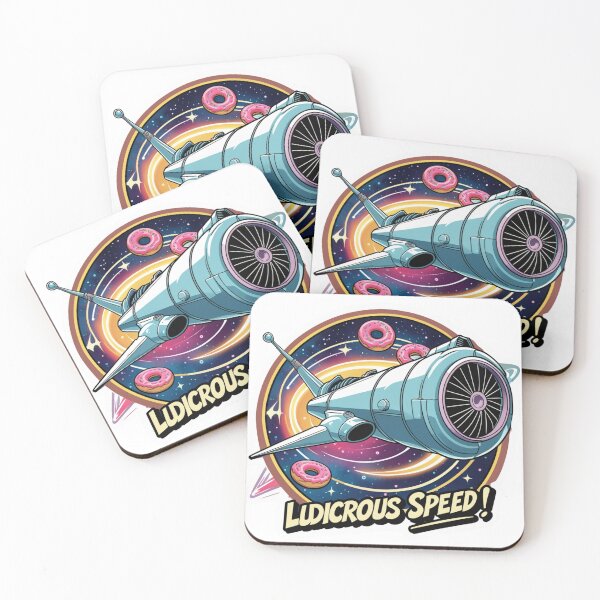 Item preview, Funny Retro Rocket Ship & Donuts in Space designed and sold by Simpico.