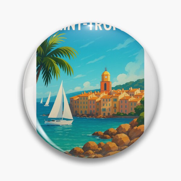 Item preview, Rocky Coastline and Sailboats in Saint-Tropez, French Riviera designed and sold by Places On Earth.