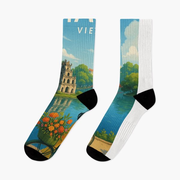 Item preview, Hoàn Kiếm Lake and Thê Húc Bridge in Hanoi, Vietnam designed and sold by Places On Earth.