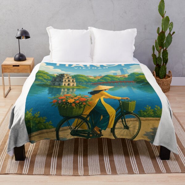 Item preview, Hoàn Kiếm Lake and Thê Húc Bridge in Hanoi, Vietnam designed and sold by Places On Earth.