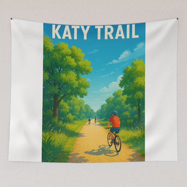 Item preview, Cyclists on the Tree-Lined Katy Trail in Missouri designed and sold by Places On Earth.