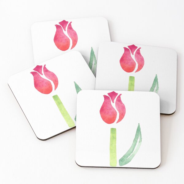 Aperçu de l'œuvre Tulipe rouge aquarelle n°2 créée et vendue par PaintingPositives.