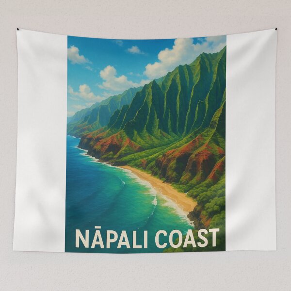 Item preview, Nā Pali Coastline and Cliffs on Kauai, Hawaii designed and sold by Places On Earth.