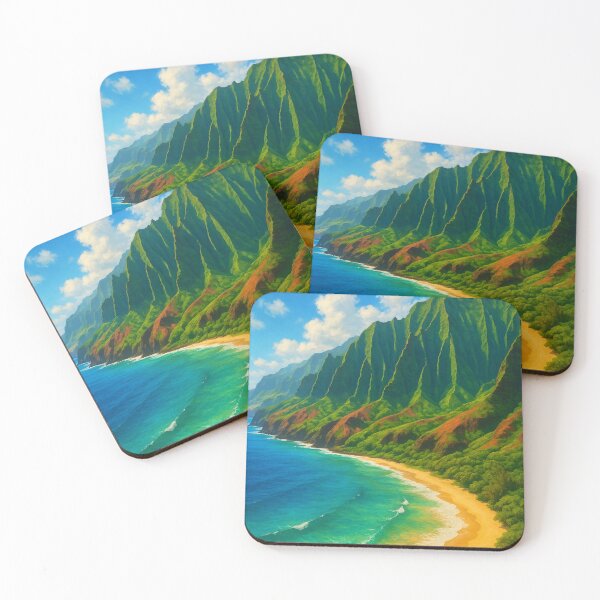 Item preview, Coastal View of Nā Pali Cliffs and Golden Beach, Kauai designed and sold by Places On Earth.