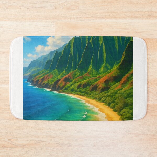 Item preview, Coastal View of Nā Pali Cliffs and Golden Beach, Kauai designed and sold by Places On Earth.