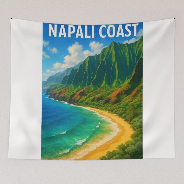 Item preview, Coastal View of Nā Pali Cliffs and Golden Beach, Kauai designed and sold by Places On Earth.