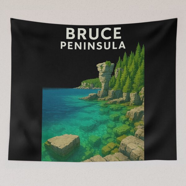 Item preview, Bruce Peninsula Coastline with Flowerpot Island Rock Formations designed and sold by Places On Earth.