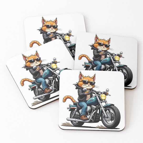 Item preview, Biker Cat – Cool Leather Jacket Cat on Chopper Motorcycle designed and sold by MzulhilmiZam.