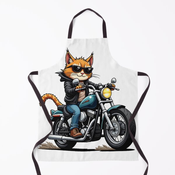 Item preview, Biker Cat – Cool Leather Jacket Cat on Chopper Motorcycle designed and sold by MzulhilmiZam.