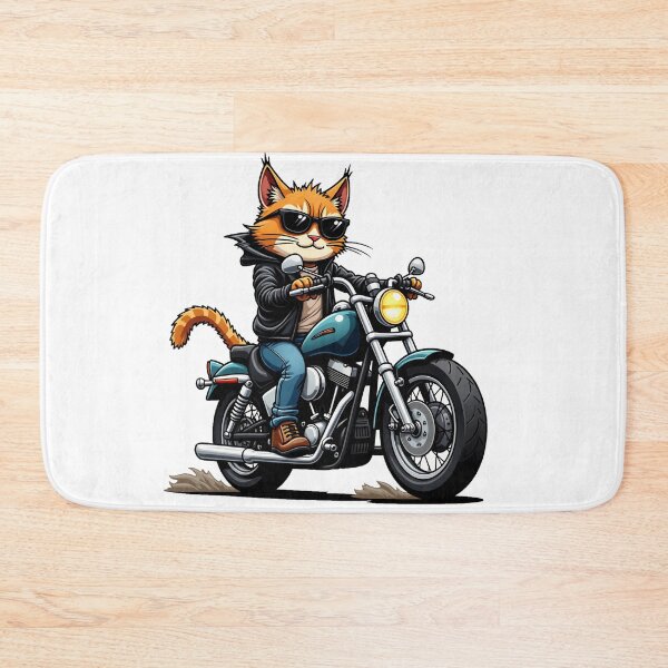 Item preview, Biker Cat – Cool Leather Jacket Cat on Chopper Motorcycle designed and sold by MzulhilmiZam.