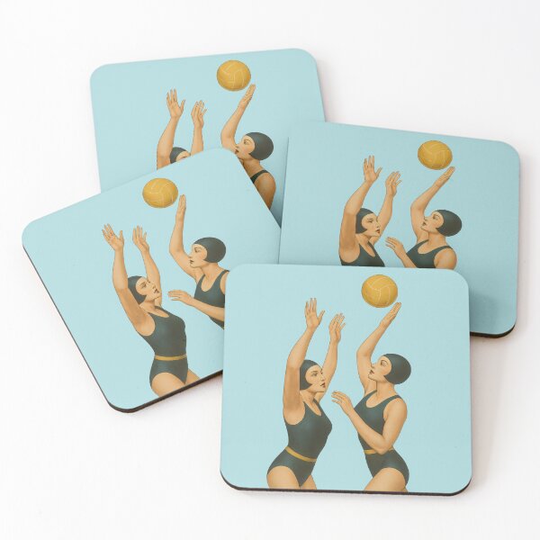 Item preview, Vintage Water Polo Duo Illustration | Retro Swimmer Sports Poster designed and sold by Shoot-The-Moon.