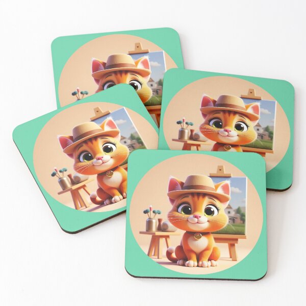 Item preview, Cute Ginger Cat Artist Sticker – Meowmood Cats designed and sold by Liv Solara.