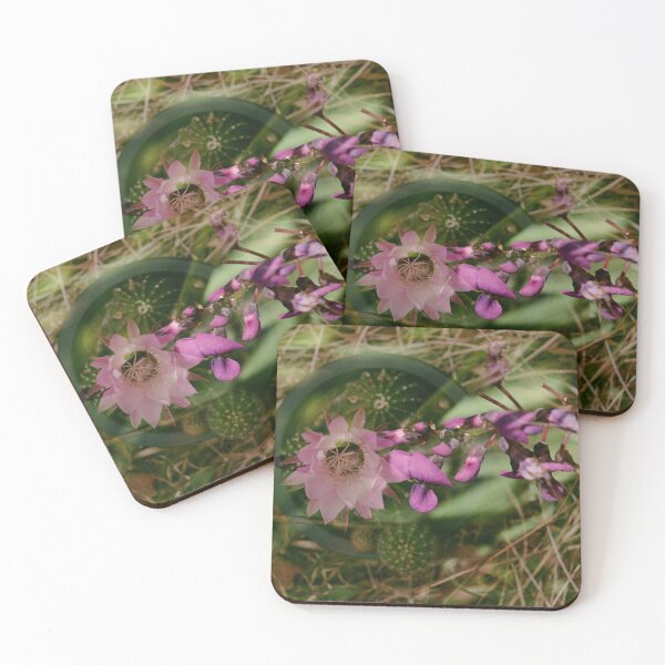 Item preview, Double Exposure: Sea of Purple with an Sea Urchin Cactus on a Textured Background designed and sold by Melissa Holland.