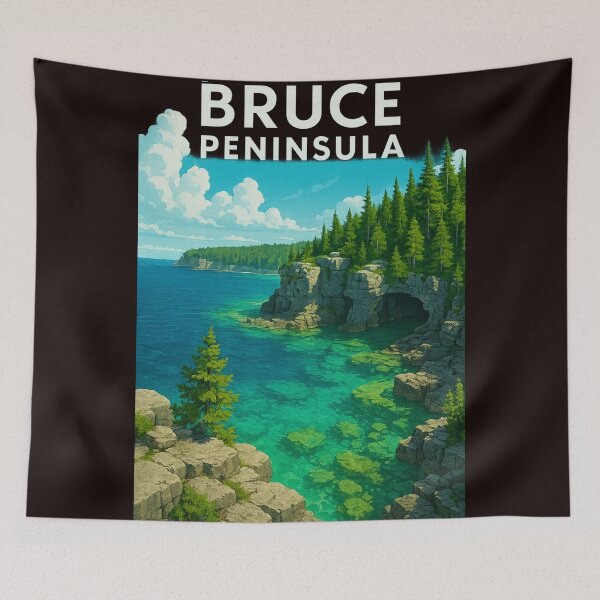 Item preview, The Grotto and Cliffs of Bruce Peninsula National Park designed and sold by Places On Earth.