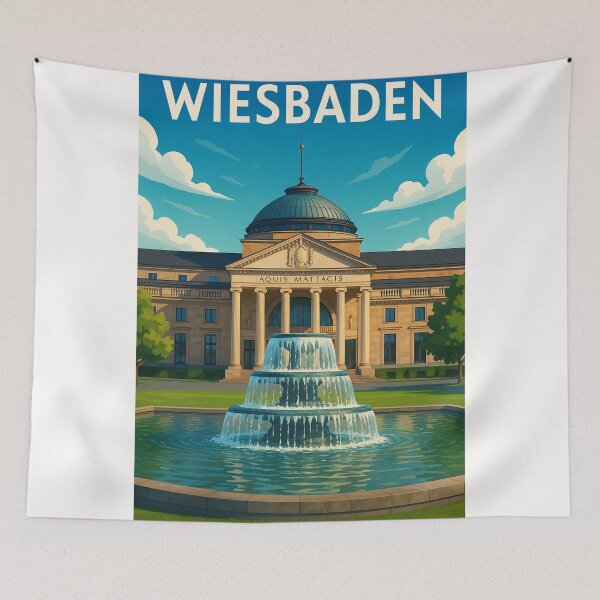 Item preview, Kurhaus and Fountain in Wiesbaden, Hesse designed and sold by Places On Earth.