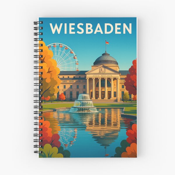 Item preview, Wiesbaden Kurhaus with Autumn Trees and Ferris Wheel designed and sold by Places On Earth.