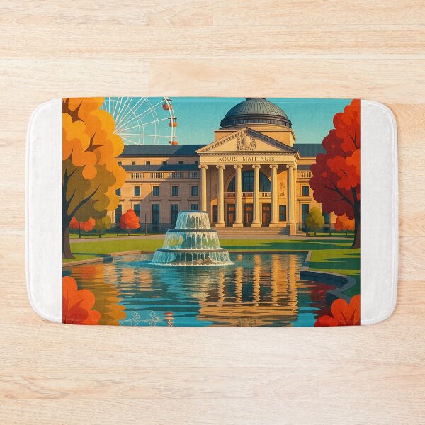 Item preview, Wiesbaden Kurhaus with Autumn Trees and Ferris Wheel designed and sold by Places On Earth.