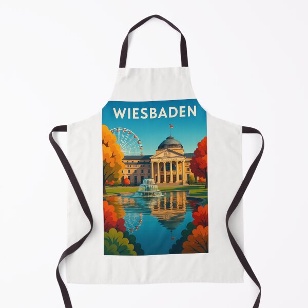 Item preview, Wiesbaden Kurhaus with Autumn Trees and Ferris Wheel designed and sold by Places On Earth.